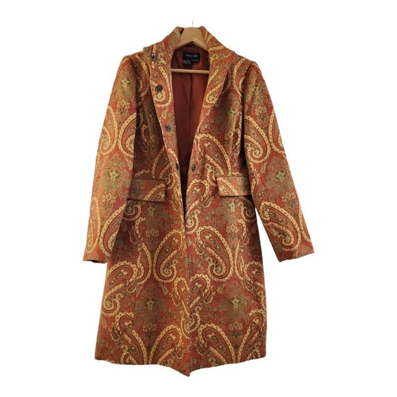 Focus 2000 Jackets & Blazers - Focus 2000 Tapestry/Jaquard Coat Sz 8 Paisley Bohemian Made In Thailand Vintage